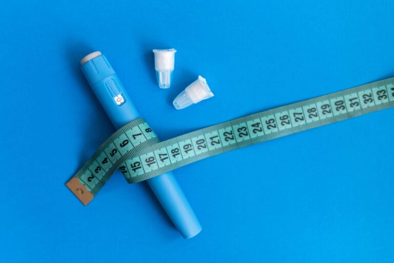 A modern weight loss injection pen with Ozempic, one of the several weight loss injection types.
