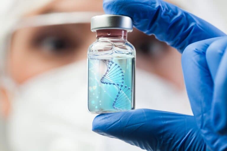 Laboratory scientist preparing cells for stem cell therapy used to treat certain diseases